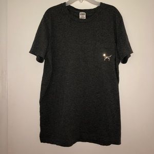 PINK gray tee with gold sequence